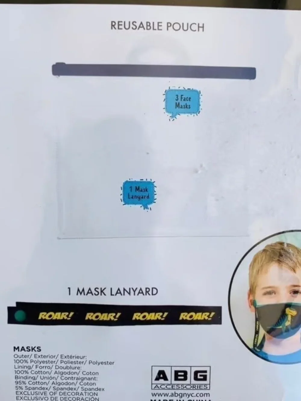Addie&Tate 3pack Kids Facecover Masks